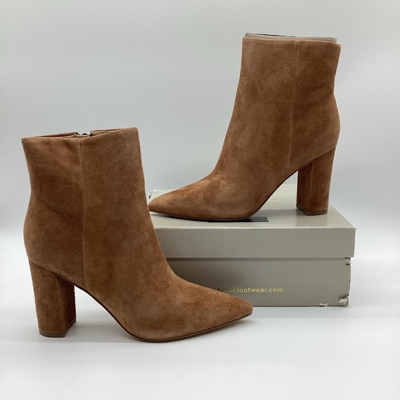 1845. Marc Fisher Burnt Orange Pointed Suede Booties Size...